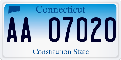 CT license plate AA07020