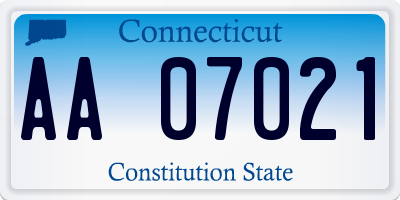 CT license plate AA07021