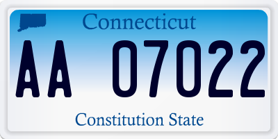 CT license plate AA07022