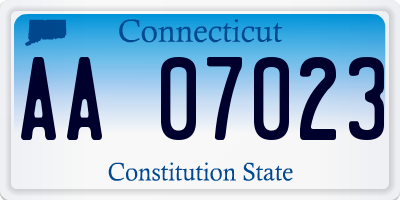 CT license plate AA07023