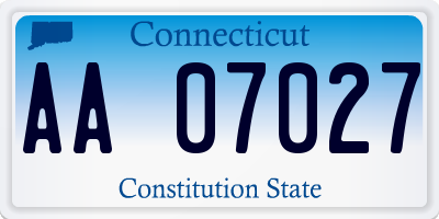 CT license plate AA07027