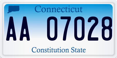 CT license plate AA07028