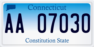 CT license plate AA07030