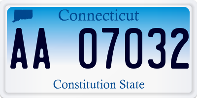 CT license plate AA07032