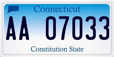 CT license plate AA07033