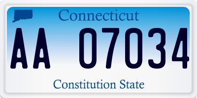 CT license plate AA07034