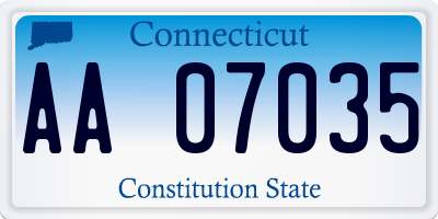 CT license plate AA07035