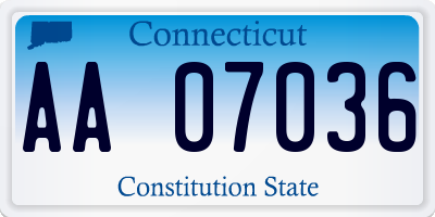 CT license plate AA07036