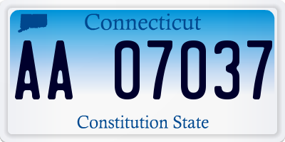 CT license plate AA07037