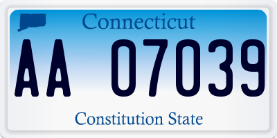 CT license plate AA07039