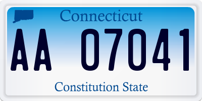 CT license plate AA07041