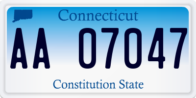 CT license plate AA07047