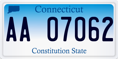 CT license plate AA07062