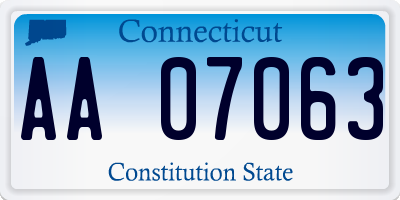 CT license plate AA07063