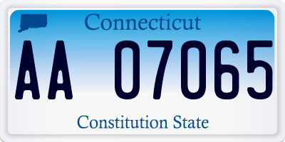 CT license plate AA07065