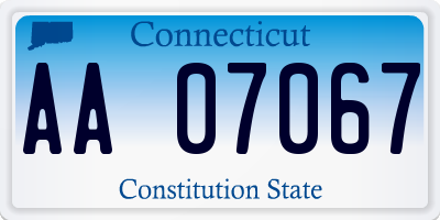 CT license plate AA07067