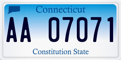 CT license plate AA07071