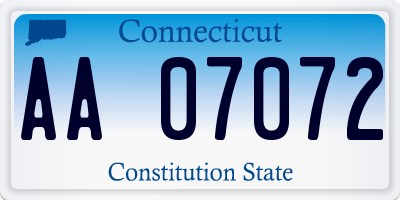 CT license plate AA07072