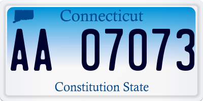 CT license plate AA07073