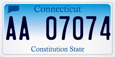 CT license plate AA07074