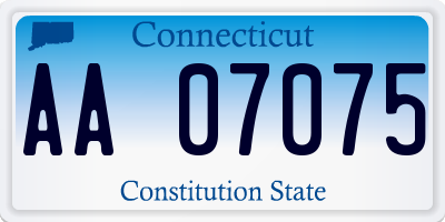 CT license plate AA07075