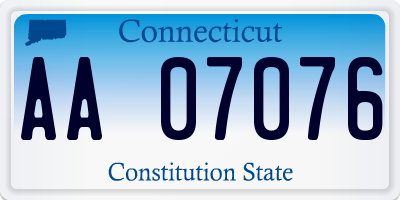 CT license plate AA07076