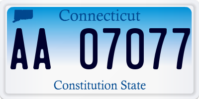 CT license plate AA07077