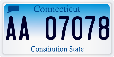 CT license plate AA07078