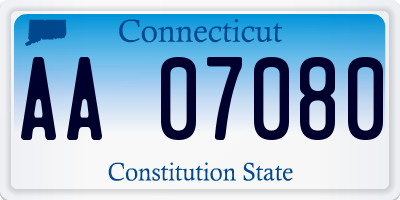 CT license plate AA07080