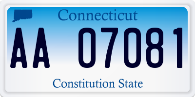 CT license plate AA07081