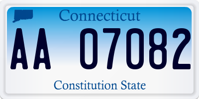 CT license plate AA07082