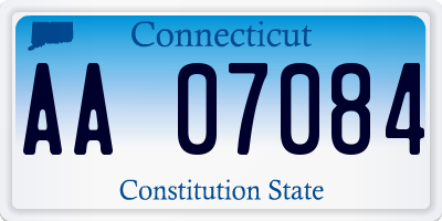 CT license plate AA07084