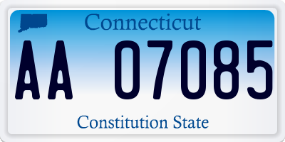 CT license plate AA07085