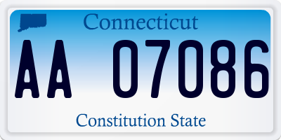 CT license plate AA07086