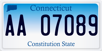 CT license plate AA07089