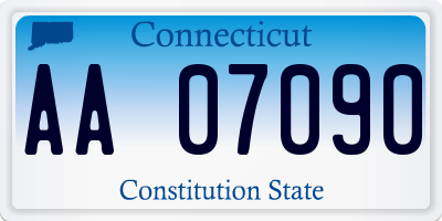 CT license plate AA07090