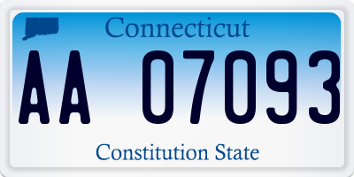 CT license plate AA07093