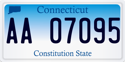 CT license plate AA07095