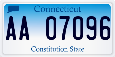 CT license plate AA07096