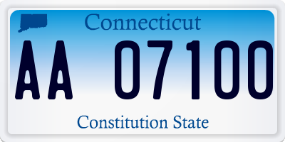 CT license plate AA07100