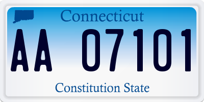 CT license plate AA07101