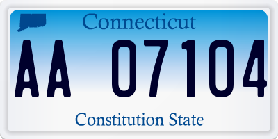 CT license plate AA07104