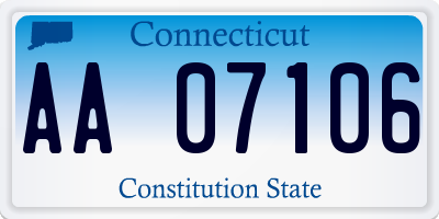 CT license plate AA07106