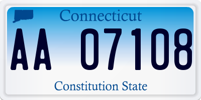 CT license plate AA07108