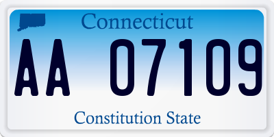 CT license plate AA07109