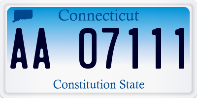 CT license plate AA07111