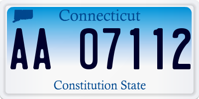 CT license plate AA07112