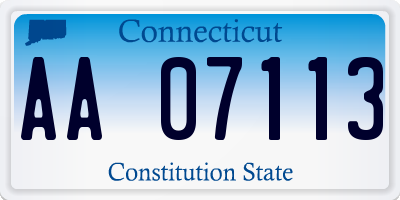 CT license plate AA07113