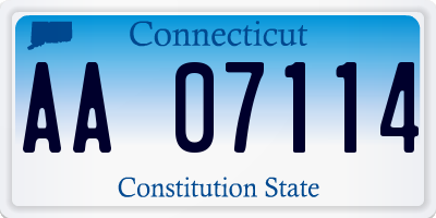 CT license plate AA07114