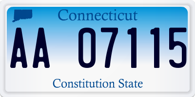 CT license plate AA07115